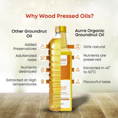 Aurra Organics Wood Pressed Groundnut Oil